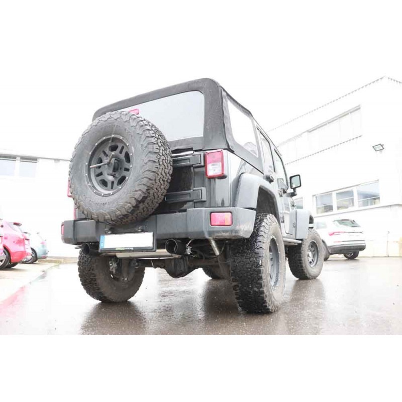 Jeep Wrangler III - JK Endschalldämpfer quer Ausgang rechts/links - 1x100 Typ 25 rechts/links schwarz emalliert